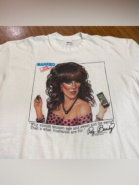 Vintage 1987 Married With Children Peg Bundy Caricature TV show t-shirt USA XL